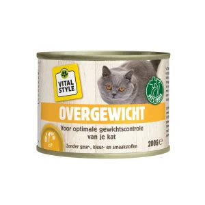 Vitalstyle Overgewicht - Kattenvoer - 200 Gram - vis, rund, gevogelte