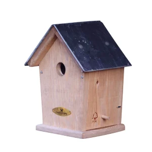 Vogelbescherming Nestkast - Mees - Leien dak - Hout - 32 mm