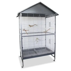 Voliere Villa Casa 120 grijs/wit