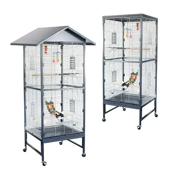 Voliere Villa Casa 60 grijs/wit