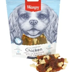 Wanpy Oven Roasted Chicken Jerky Calcium Bone Twists - 100 gr