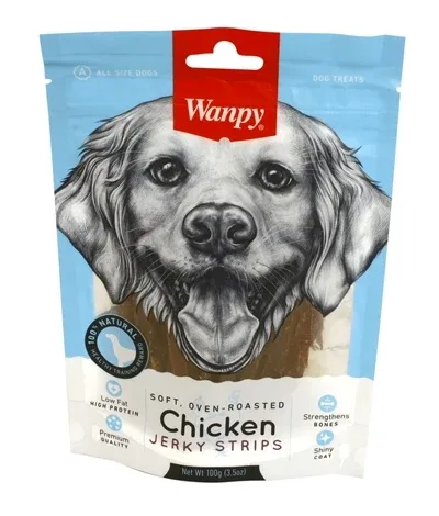 Wanpy Soft Oven Roasted Chicken Jerky Strips - 100 gr - Image 2