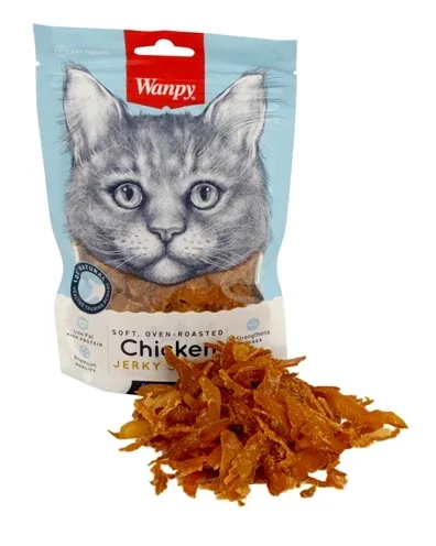Wanpy Soft Oven Roasted Chicken Jerky Strips - 80 gr