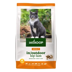 Welkoop Adult in/outdoor - Kattenvoer - 4 Kilogram - lam, kip