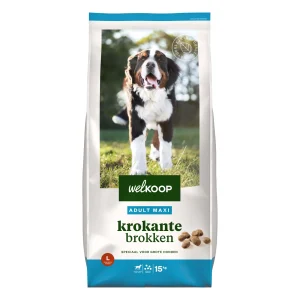 Welkoop Adult Maxi Krokante brokken - Hondenvoer - 15 Kilogram - gevogelte