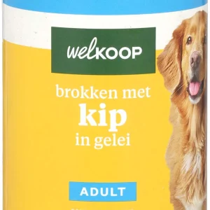 Welkoop Brokken in gelei - Hondenvoer - 400 Gram - kip