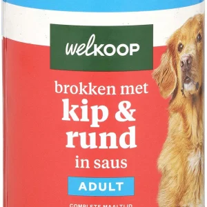 Welkoop Brokken in gelei - Hondenvoer - 400 Gram - Rund/Kip