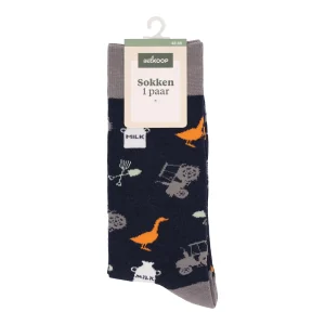 Welkoop Fun Boerderij - Sokken - Blauw - 43-46