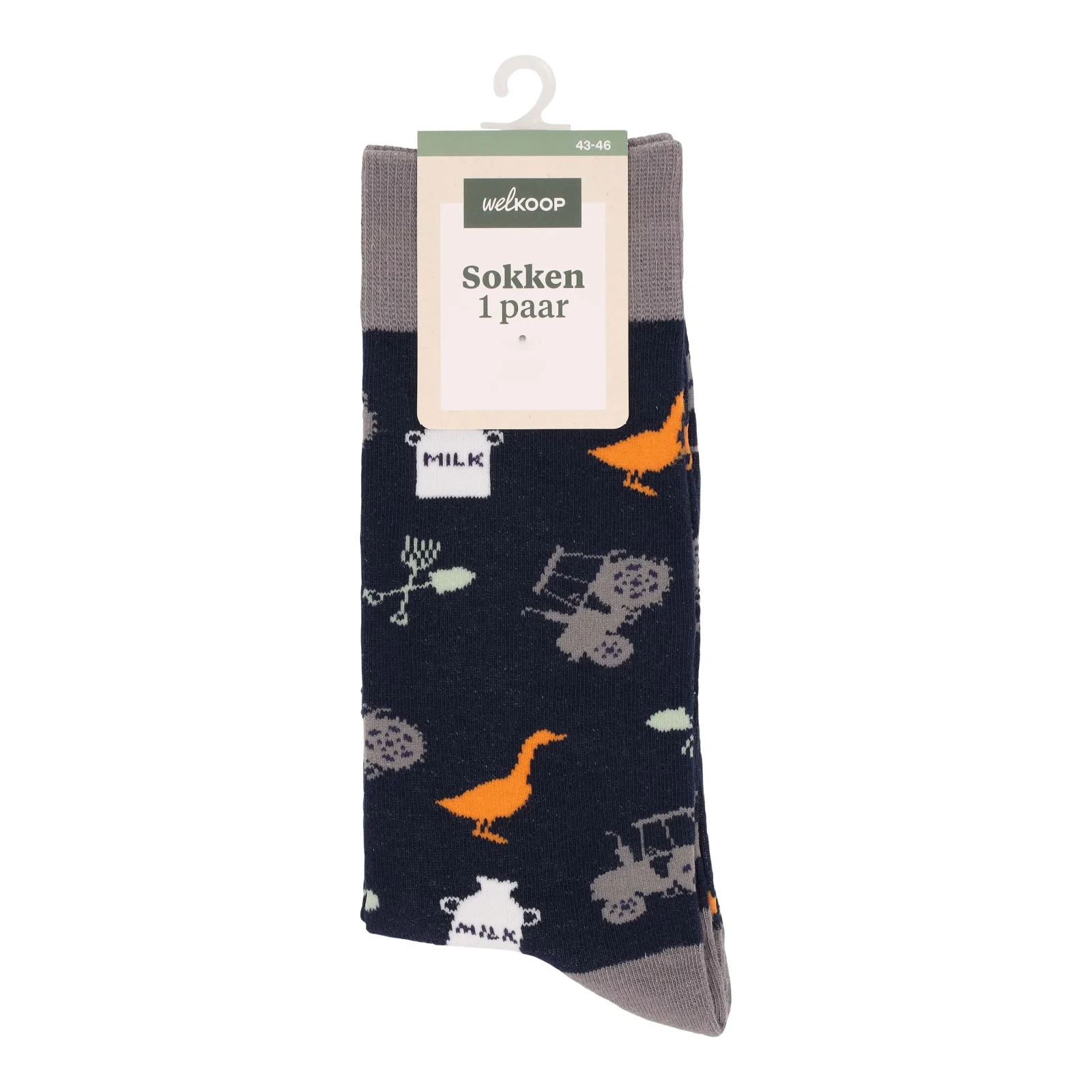 Welkoop Fun Boerderij - Sokken - Blauw - 43-46
