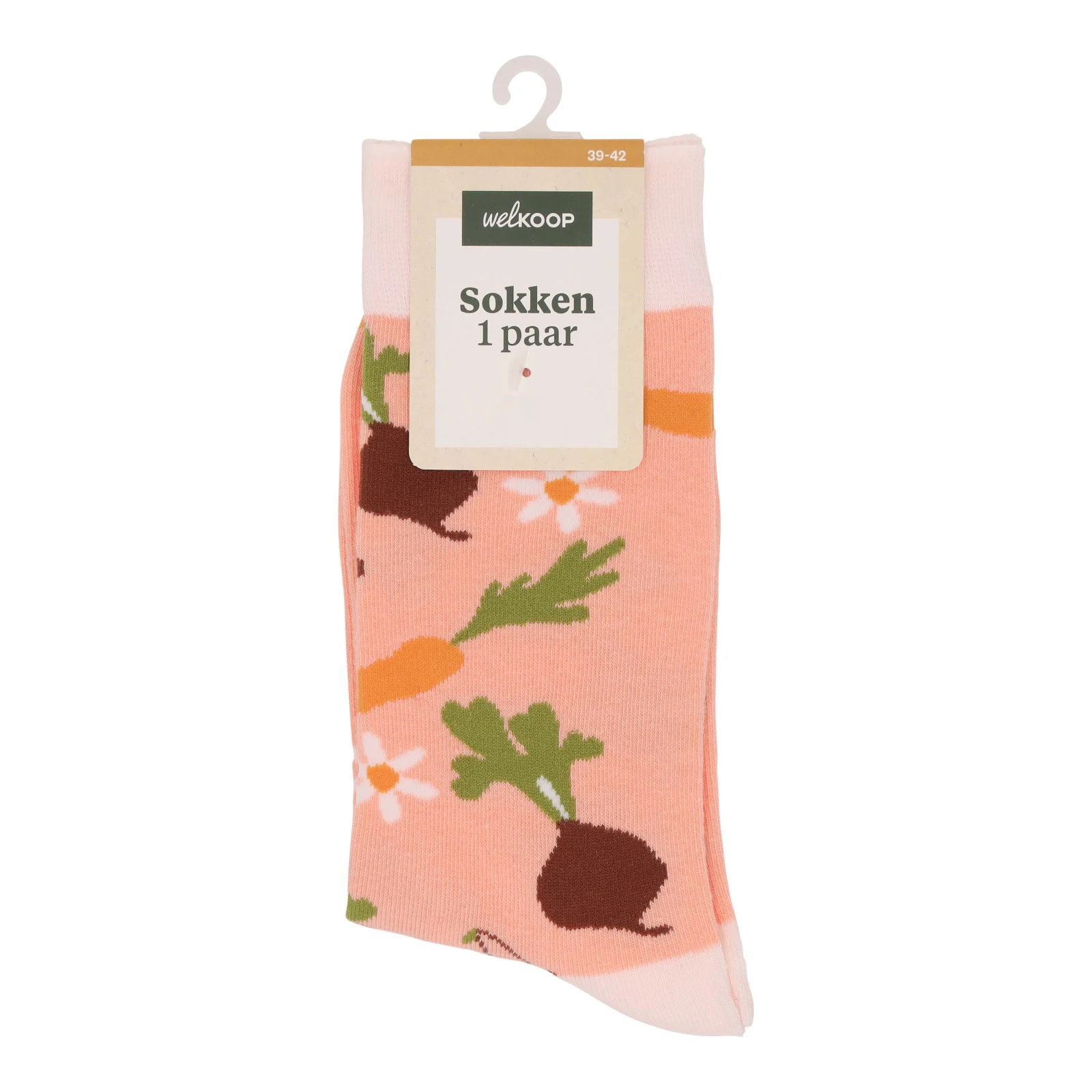 Welkoop Fun Groenten - Sokken - Roze - 39-42
