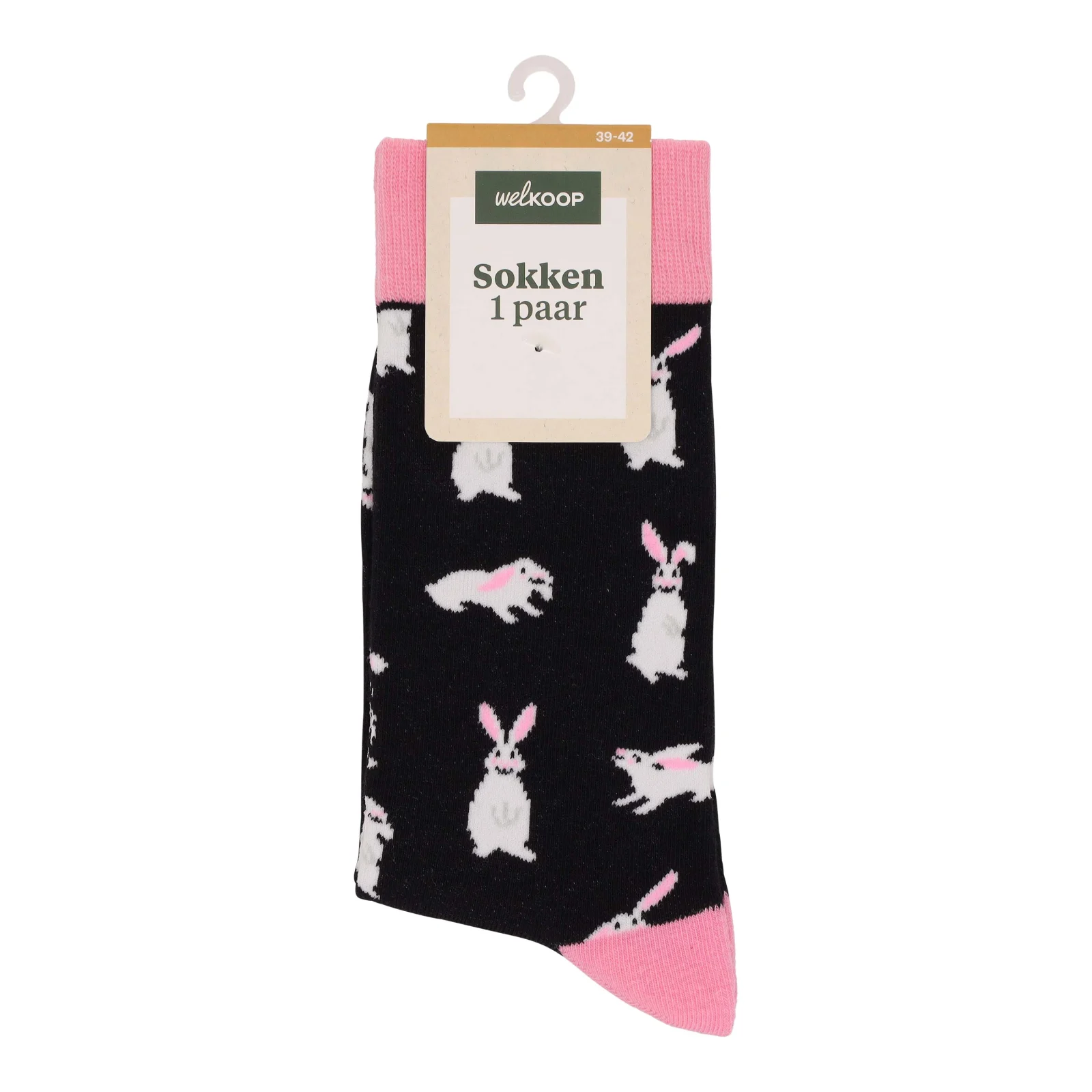 Welkoop Fun Konijn - Sokken - Roze - 39-42