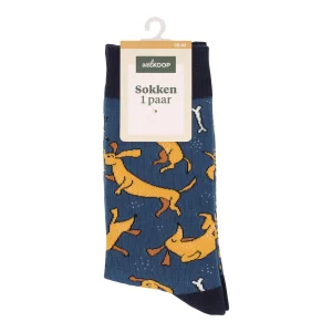 Welkoop Fun Teckel - Sokken - Blauw - 43-46