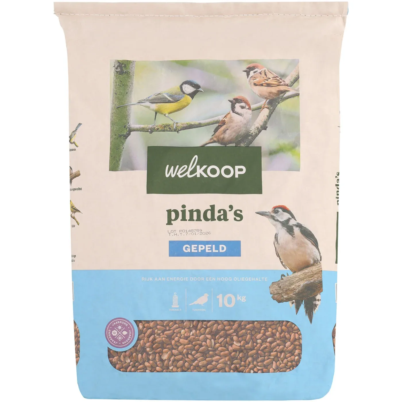 Welkoop Gepelde Pinda's - Tuinvogelvoer - 2 Kilogram - Gepelde pinda