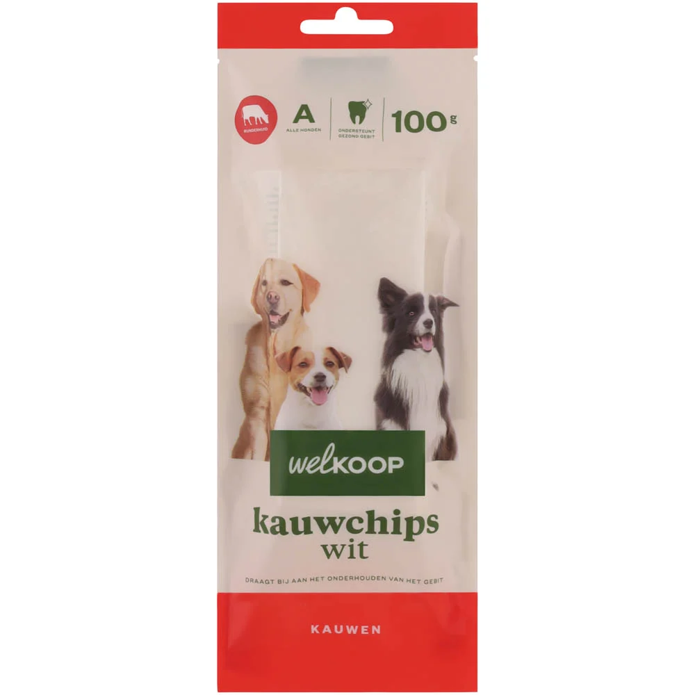 Welkoop - Kauwchips - Wit - 100 Gram - rund