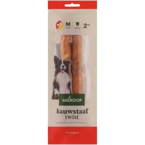 Welkoop - Kauwstaaf Twist - Extra Kipsmaak - 2 Stuks - Kip - L