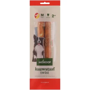 Welkoop - Kauwstaaf Twist - Extra Kipsmaak - 2 Stuks - Kip - M