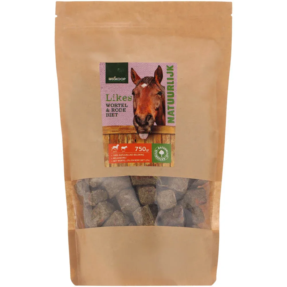 Welkoop Loves - paardensnack - 500 Gram - Banaan & Rode biet