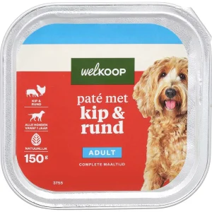 Welkoop Pat茅 - Hondenvoer - 150 Gram - rund