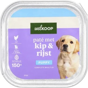 Welkoop Pat茅 Puppy - Hondenvoer - 150 Gram - rijst