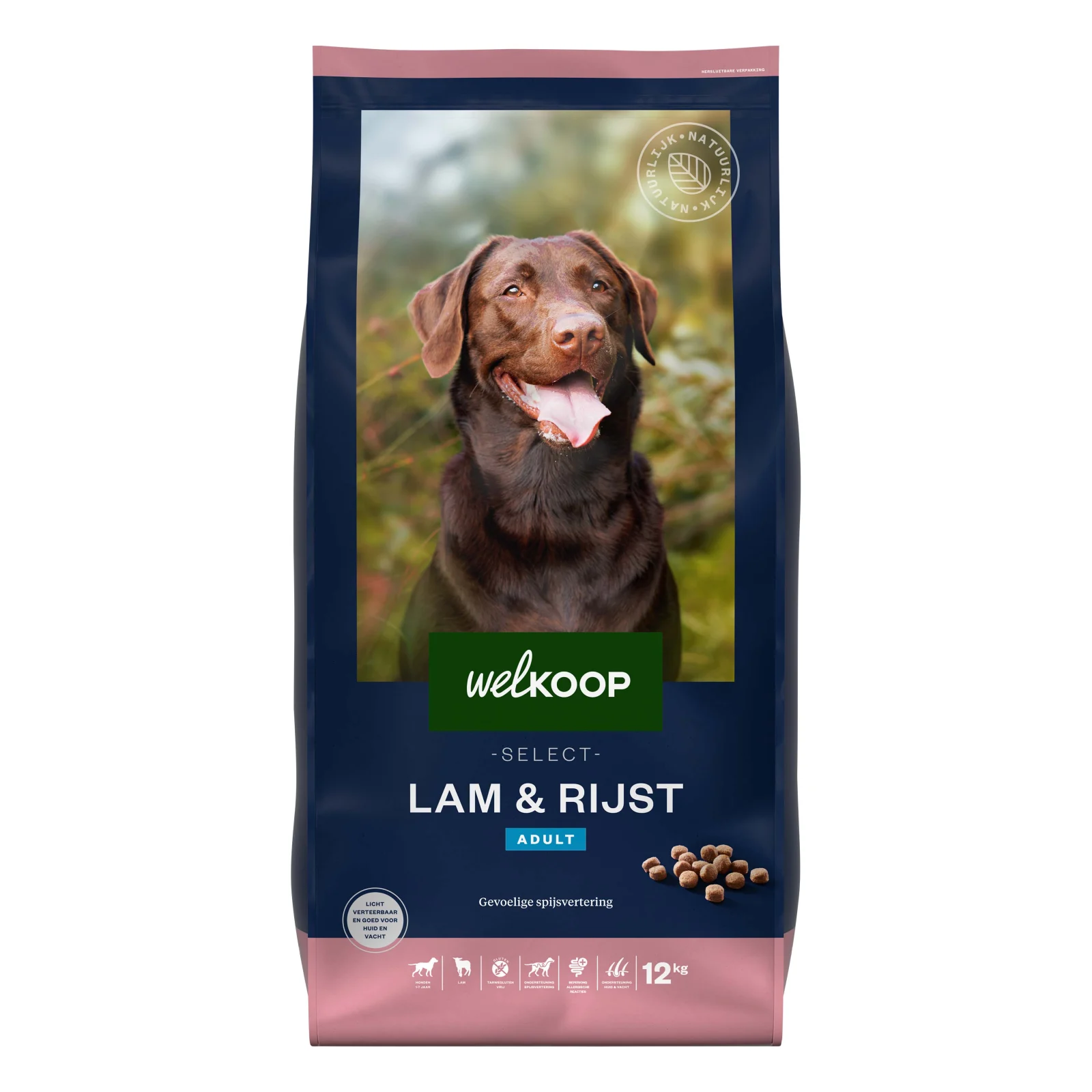 Welkoop Select Adult Krokante brokken - Hondenvoer - 12 Kilogram - Lam & rijst