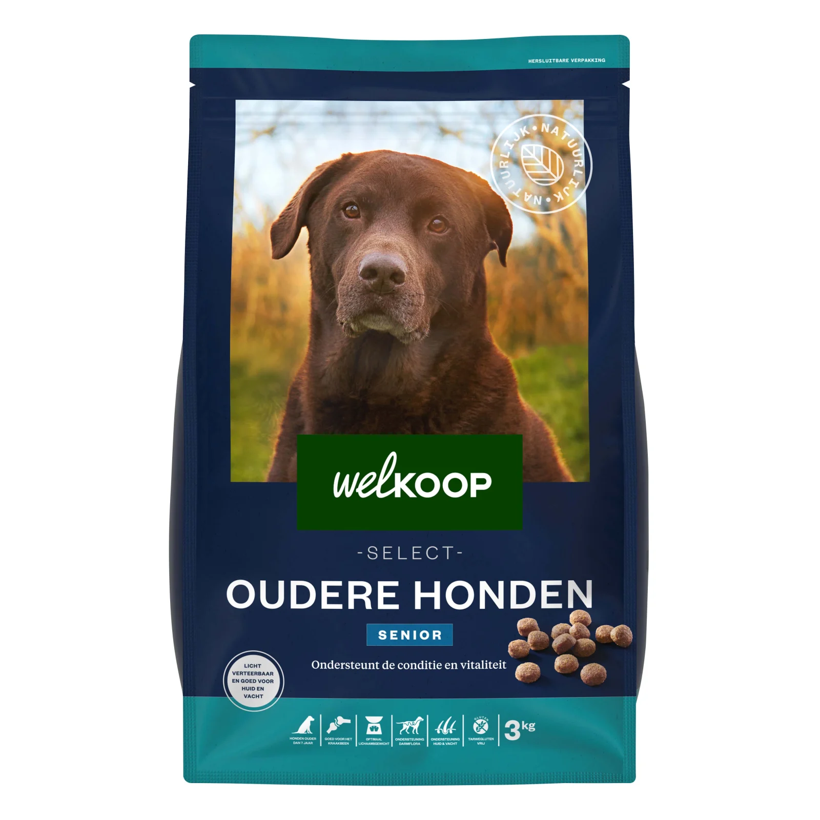 Welkoop Select Senior Krokante brokken - Hondenvoer - 12 Kilogram - kip