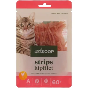 Welkoop Strips eendenfilet - Kattensnack - 60 Gram - eend