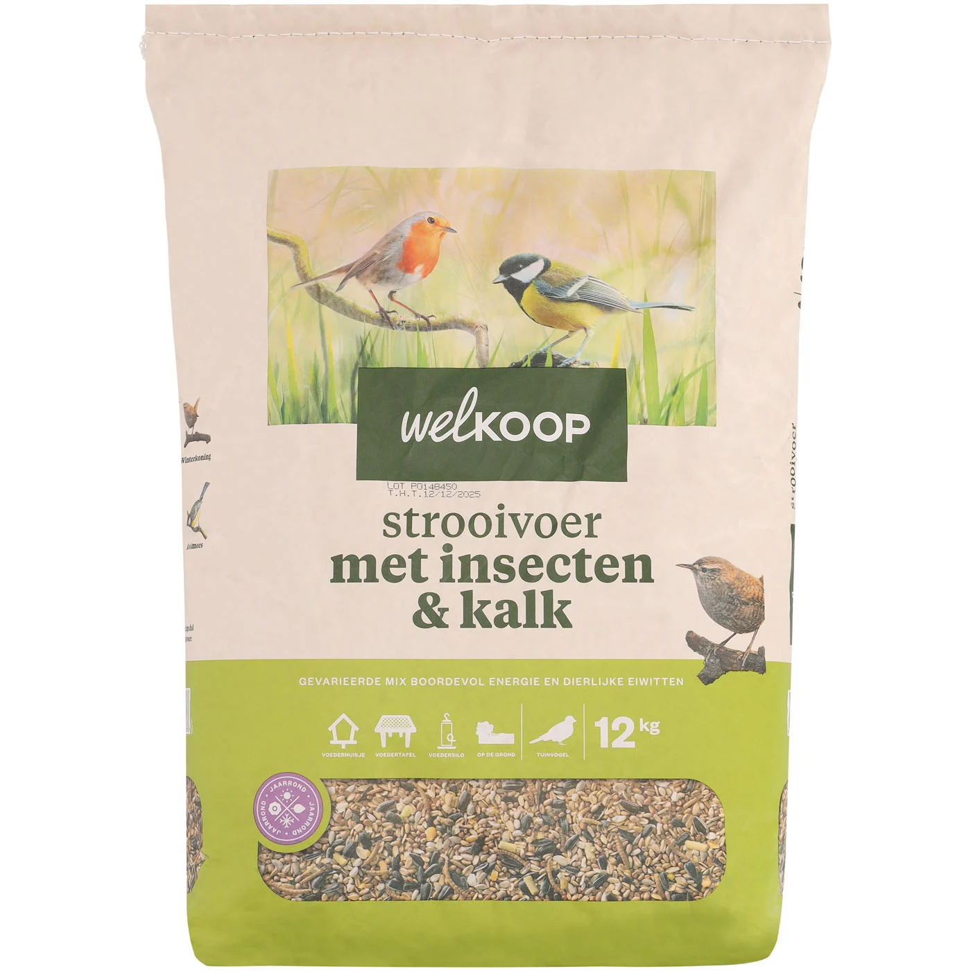 Welkoop - Strooivoer - Tuinvogelvoer - 2 Kilogram - Kalk, insecten