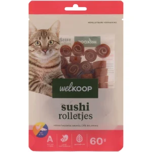 Welkoop Sushi rolletjes - Kattensnack - 60 Gram - vis, eend