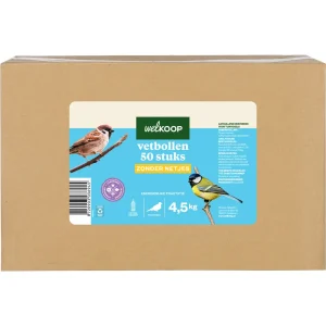 Welkoop - Vetbollen zonder netje in doos - Tuinvogelvoer - 50 Stuks - Original