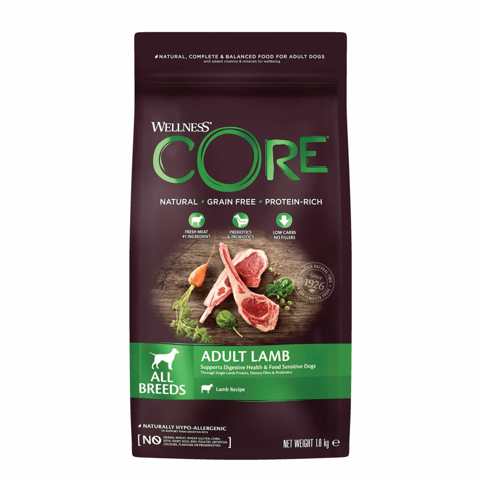 Wellness CORE Adult All Breeds - Hondenvoer - 10 Kilogram - lam
