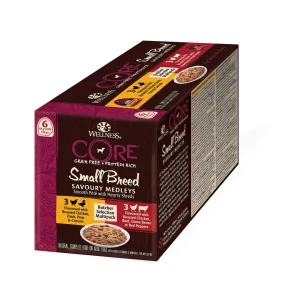 Wellness Core Savoury Medleys Small Breed - Hondenvoer - 6x85 gram - 510 Gram - Lam kip