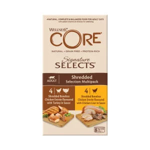 Wellness Core Signature Selects - Kattenvoer - 8x85 gram - 680 Gram - kip, rund