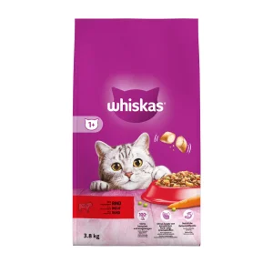Whiskas 1+ Adult Droge Brokjes - Kattenvoer - 3.8 Kilogram - rund