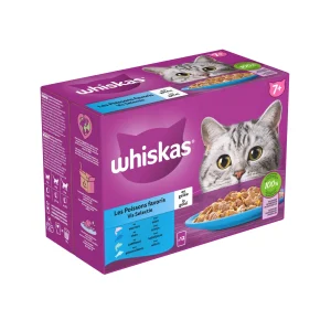 Whiskas 7+ Vis Selectie in gelei - Kattenvoer - 12x85 gram - 1020 Gram - gelei