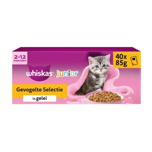 Whiskas Junior Gevogelte Selectie in Gelei