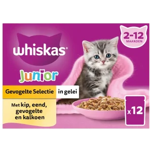 Whiskas Pouch Junior Gevogelte in Gelei