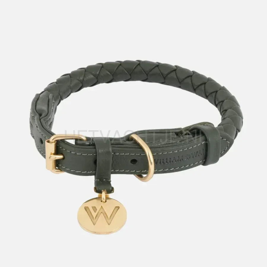 William Walker - Lederen halsband Twisted Dark Moss