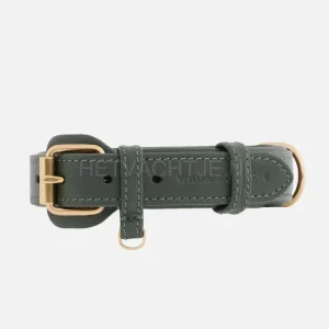 William Walker - Leren hondenhalsband Dark Moss