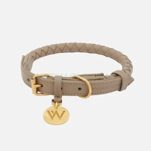 William Walker - Leren hondenhalsband Twisted Zand