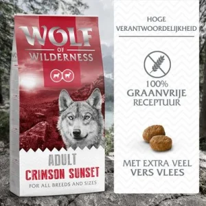 Wolf of Wilderness Adult 'Crimson Sunset' Hondenvoer met Lam & Geit - Graanvrij