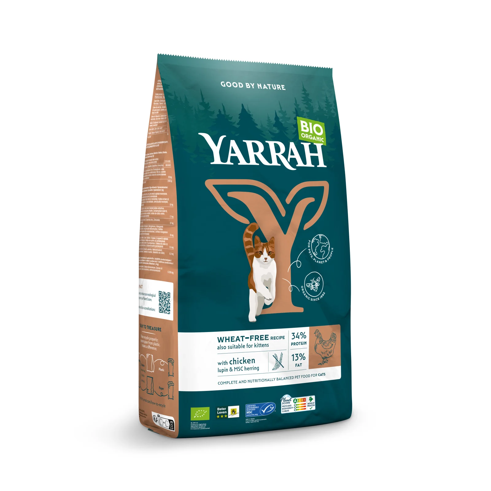 Yarrah Biologisch Tarwevrij - Kattenvoer - 10 Kilogram - kip