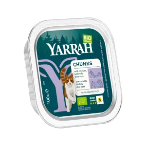 Yarrah - Natvoer Kat Kuipje Chunks met Kip & Kalkoen Bio