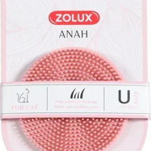 Zolux Anah Borstel Rond Rubber - Roze