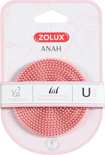 Zolux Anah Borstel Rond Rubber - Roze