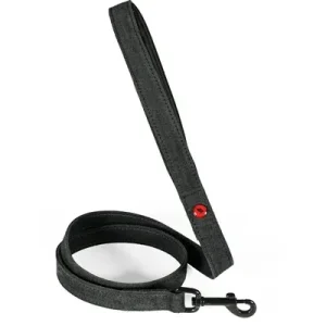 Zolux Expert Hondenriem Premium Leer / Neopreen Zwart 100X2 Cm