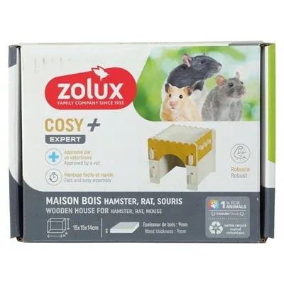 Zolux Knaaghuis Cosy Hamster / Rat / Muis Hout 17,5X14X15 Cm - Image 2