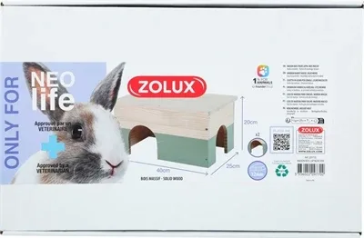 Zolux Neolife Houten Huisje Konijn 40x25x20 cm - Groen - Image 2