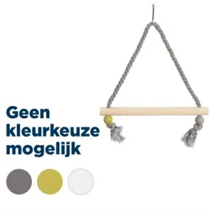 Zolux Schommel Hout met Touw 22x1,5x27 cm - Assorti