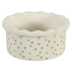 Zolux Voerbak Cosy Gestipt Keramiek Wit 10X10X4,5 Cm 150 Ml