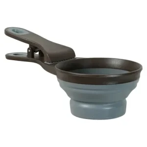 Zolux Voerschep 2 In 1 Schep / Afsluitklem Silicone Grijs 19,5X10X4 Cm